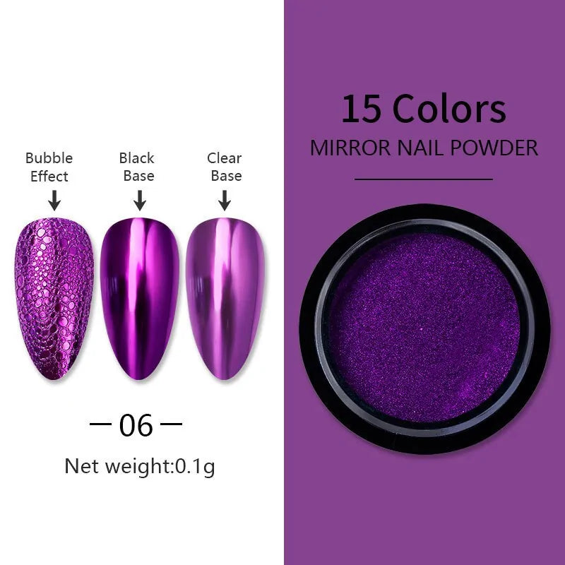 Metallic Mirror Nail Art Pigment Powder