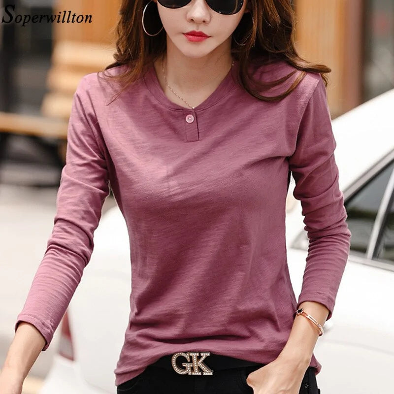 Autumn Ladies Tops T Shirt Femme