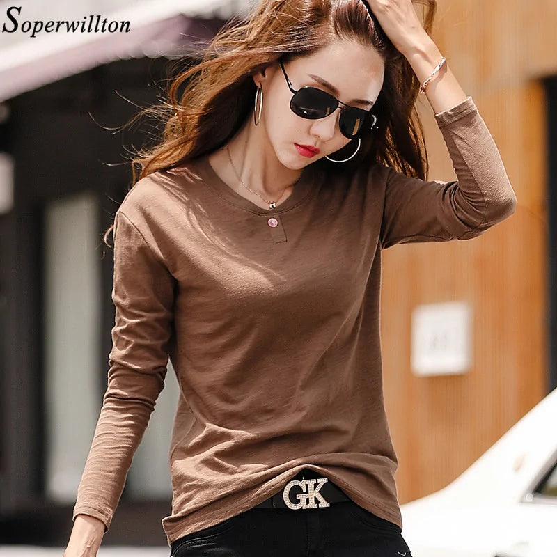 Autumn Ladies Tops T Shirt Femme