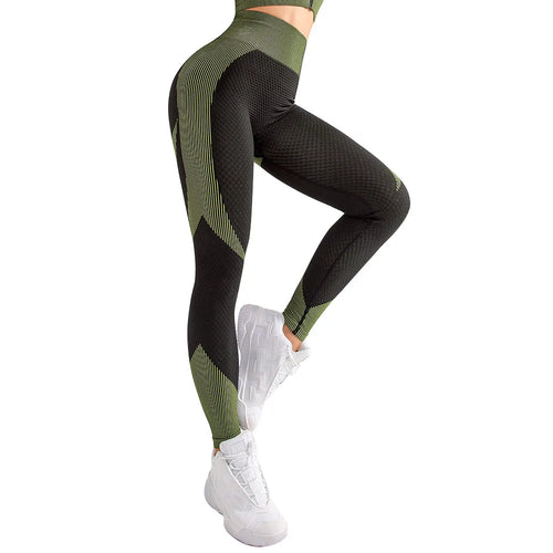 Seamless zipper T-shirt and leggings yoga set