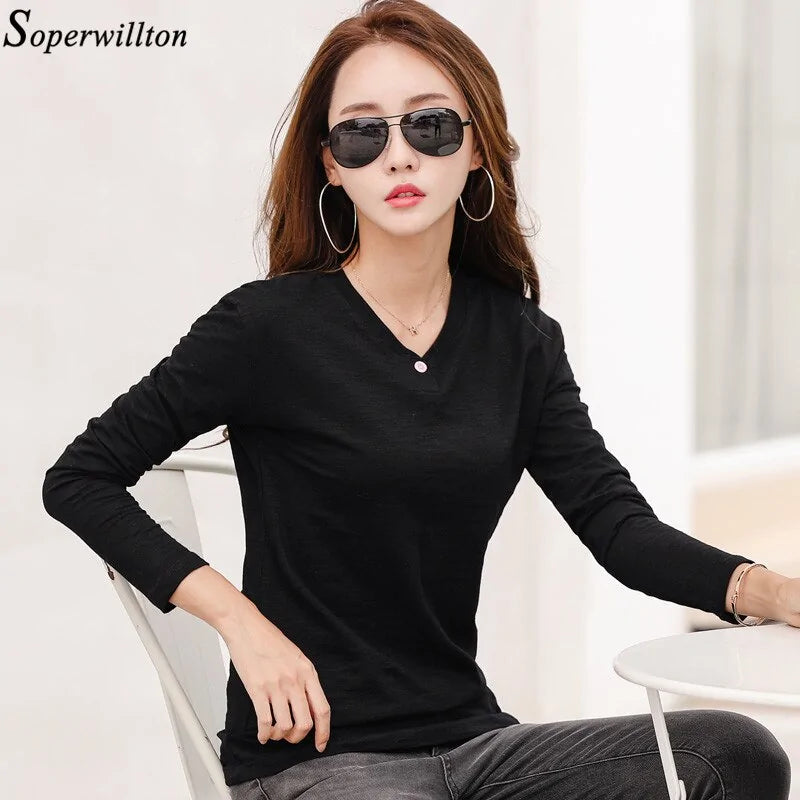 Autumn Ladies Tops T Shirt Femme