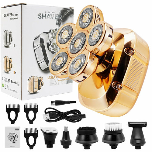 6 in 1 Multifunction Electric Shaver Wet Dry Use Trimmer