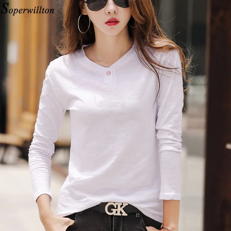 Autumn Ladies Tops T Shirt Femme