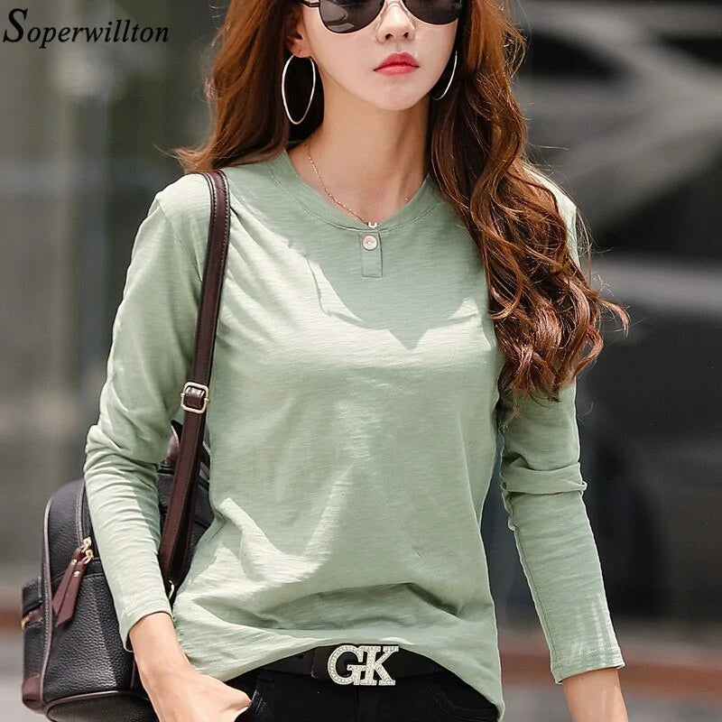 Autumn Ladies Tops T Shirt Femme