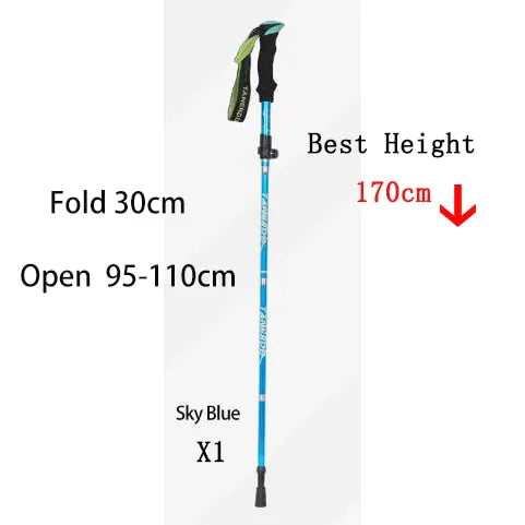 Outdoor Fold Trekking Pole Camping Portable Walking Hiking Stick